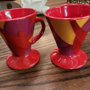 EUC VINTAGE set of 2 Frangelico Expresso or demitasse art deco styled cups